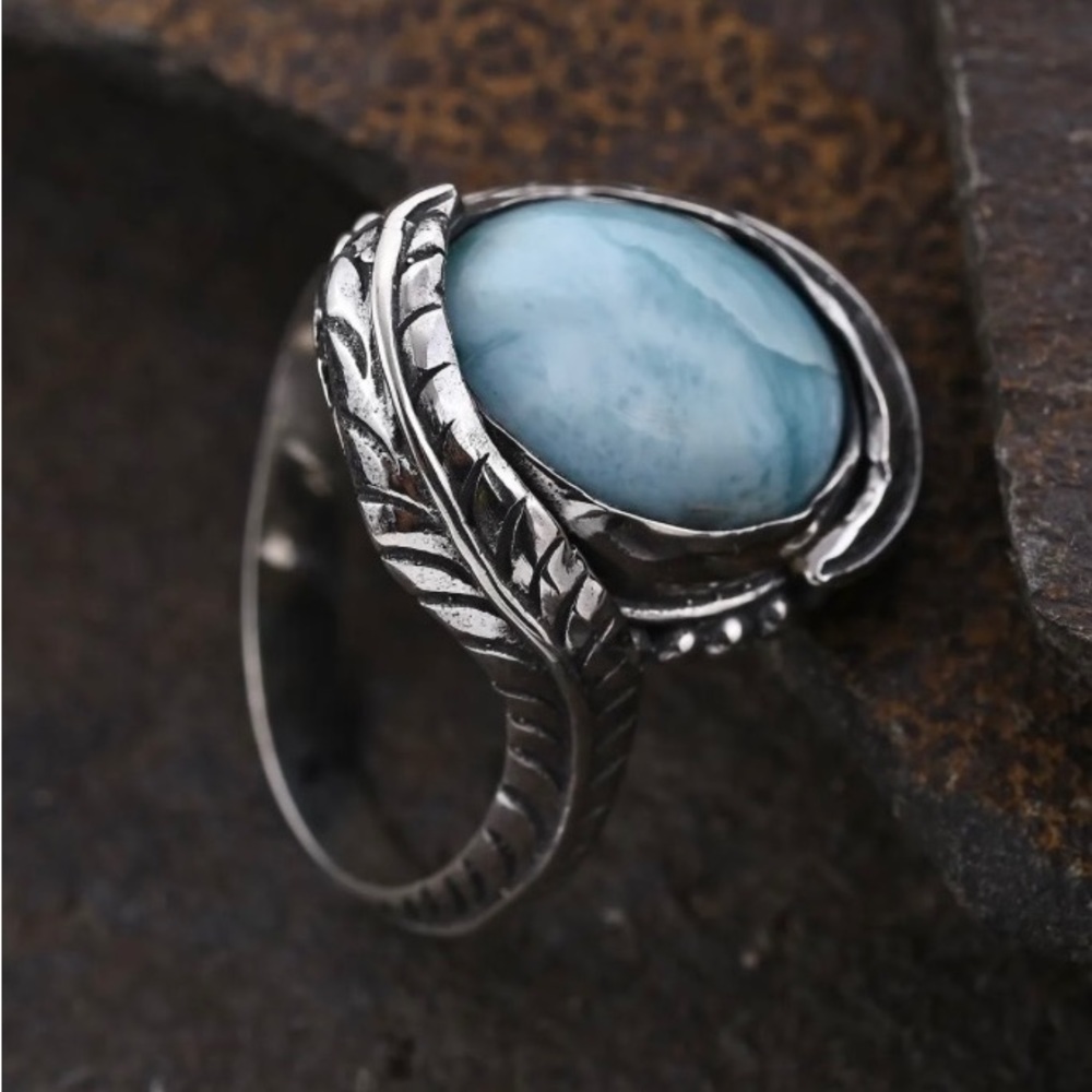NWT Larimar Ring in .925 Sterling Silver Made in Bali! - Picture 2 of 10